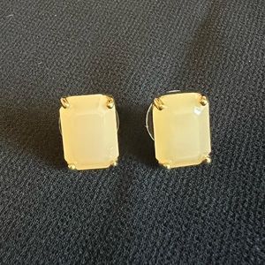 Cream Colored Kate Spade New York Stud Earrings Rectangular